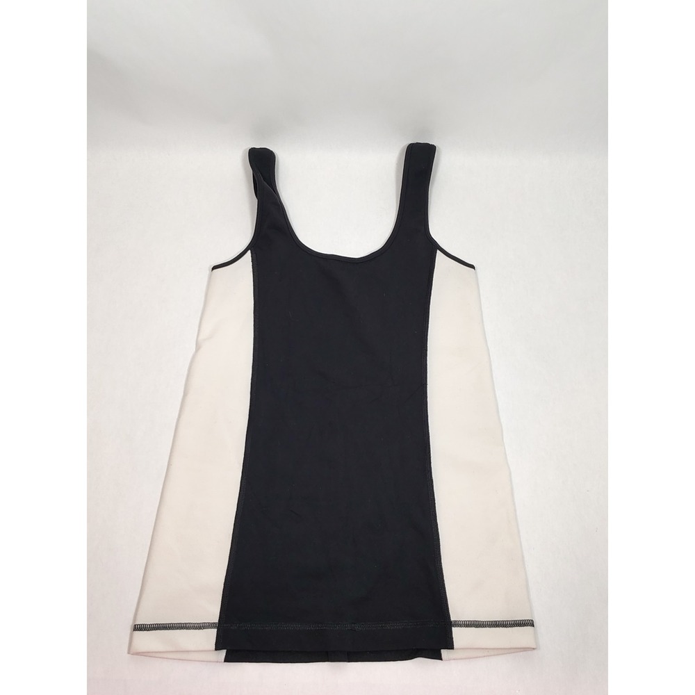 Lululemon Black White Colorblock Athletic Tank Top Size 6 Scoop Neck Yoga Gym